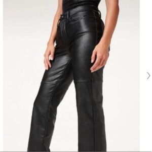 Gap black genuine leather pants size 4